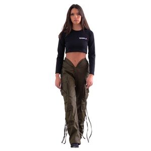 Varenne “V” Cut Olive Khaki Pants